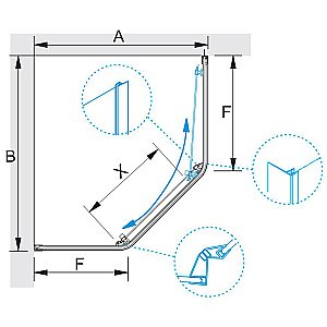 Душевой уголок RGW Passage PA-86B 100х100 стекло прозрачное/профиль черный купить в интернет-магазине Sanbest