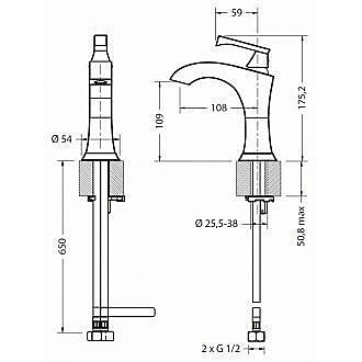 Смеситель для раковины Crosswater 14-01-PC купить в интернет-магазине сантехники Sanbest