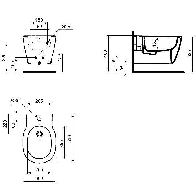 Биде подвесное Ideal Standard Connect E772201 купить в интернет-магазине Sanbest