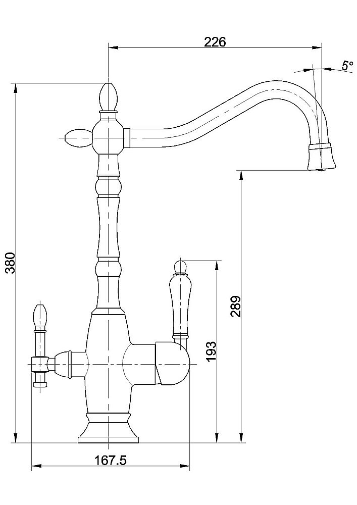 Смеситель для кухни Milacio Castellon Ceramic MC.514.SN сатин купить в интернет-магазине сантехники Sanbest