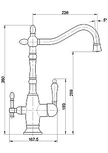 Смеситель для кухни Milacio Castellon Ceramic MC.514.SN сатин купить в интернет-магазине сантехники Sanbest