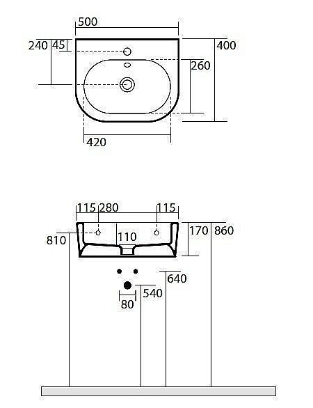 Раковина Kerasan Flo 50 33141bi*1 белая купить в интернет-магазине Sanbest