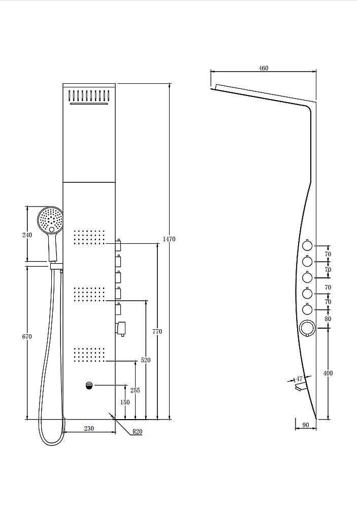 Душевая панель Taliente TA-G-A04Wcr+s белая/хром купить в интернет-магазине сантехники Sanbest