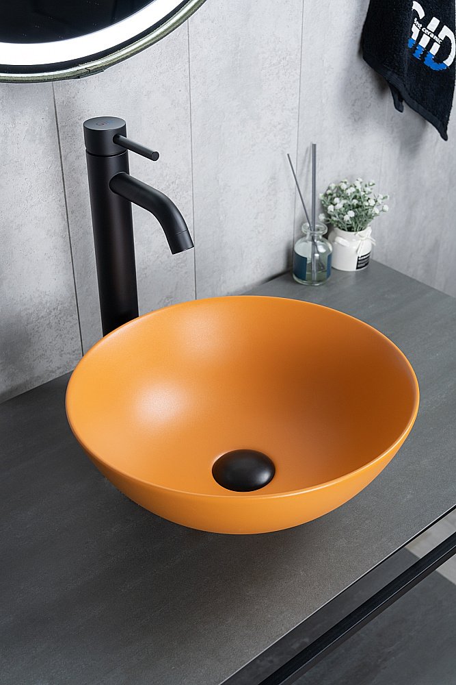 Раковина накладная Gid 9081orm оранжевая матовая купить в интернет-магазине Sanbest