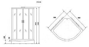 Душевая кабина Niagara Luxe NG-7715GBK 90x90 золото купить в интернет-магазине Sanbest