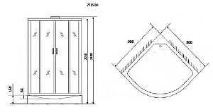 Душевая кабина Niagara Luxe NG-7715GBK 90x90 золото купить в интернет-магазине Sanbest