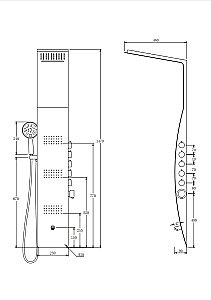 Душевая панель Taliente TA-G-A04Wcr+s белая/хром купить в интернет-магазине сантехники Sanbest