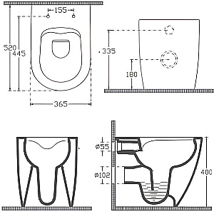 Унитаз приставной Allen Brau Reality 4.32004.31 черный матовый, безободковый, с крышкой микролифт купить в интернет-магазине Sanbest