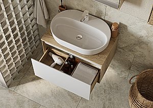 Раковина накладная Акватон Одри 62 1WH501710 белая купить в интернет-магазине Sanbest