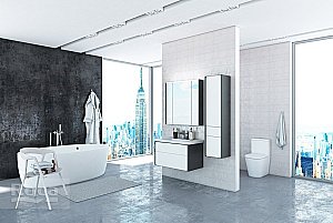 Зеркальный шкаф Roca Ronda ZRU9302968 60 белый глянец/антрацит купить в интернет-магазине сантехники Sanbest