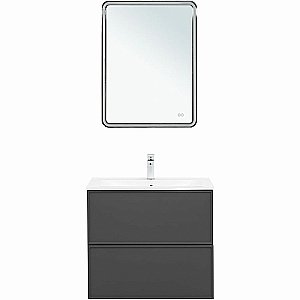 Тумба с раковиной Aquanet Арт 75 329064 ясень графит для ванной в интернет-магазине Sanbest