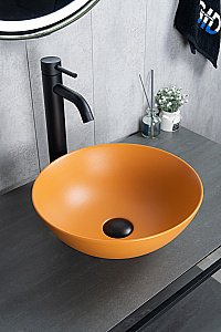 Раковина накладная Gid 9081orm оранжевая матовая купить в интернет-магазине Sanbest