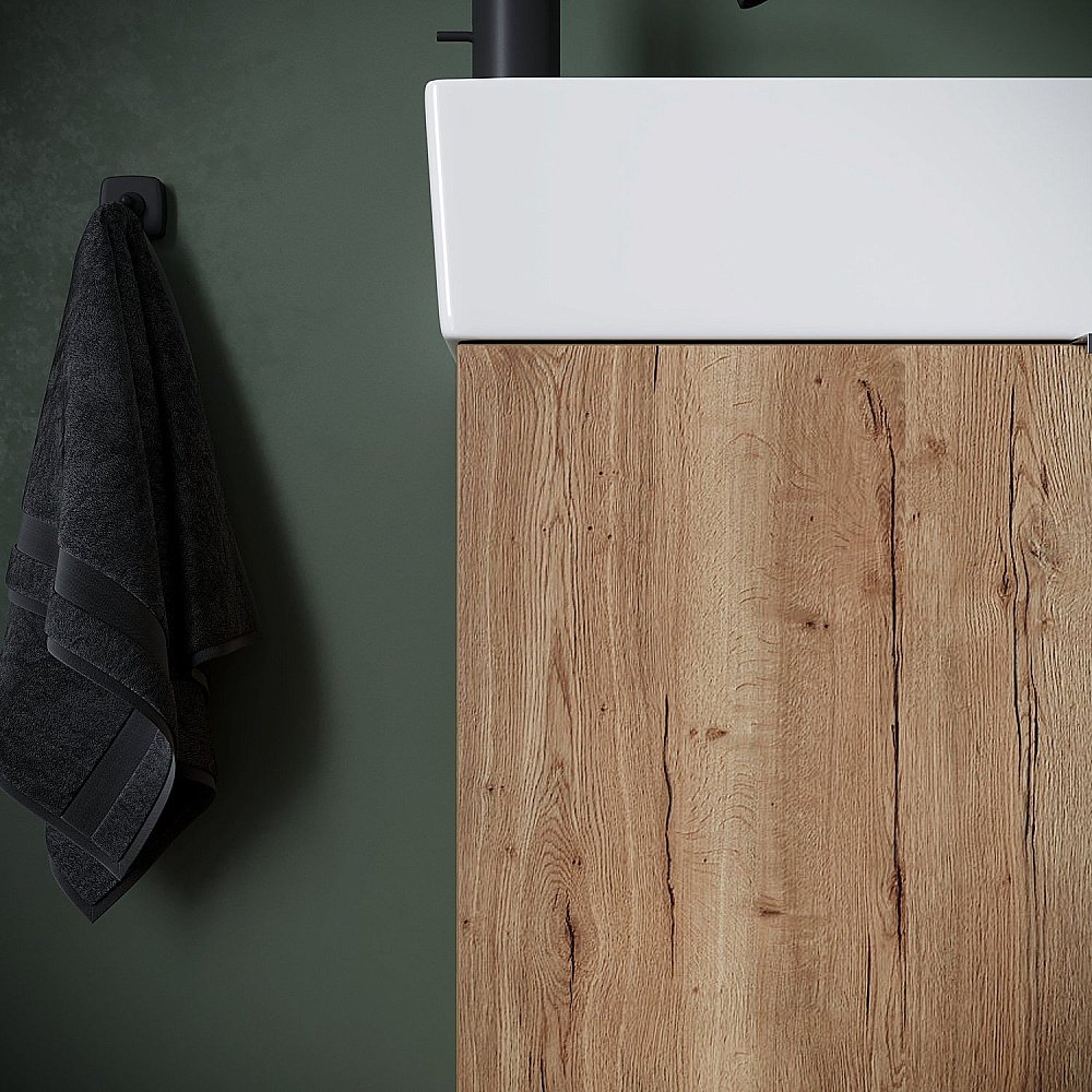 Тумба с раковиной Sancos Mini MN35EG дуб галифакс для ванной в интернет-магазине Sanbest