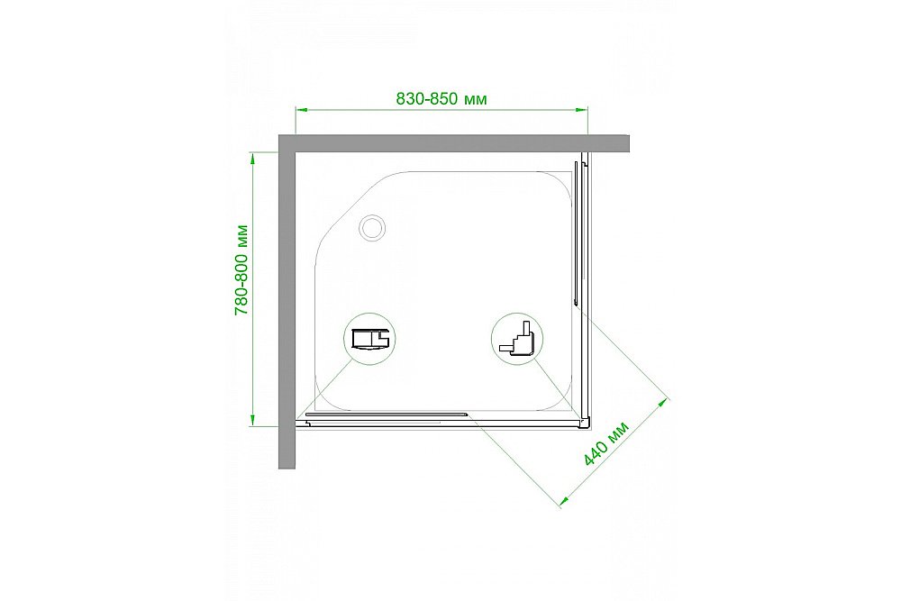 Душевой уголок Royal Bath RB8085HPD-T-BL 85х80 прозрачный купить в интернет-магазине Sanbest