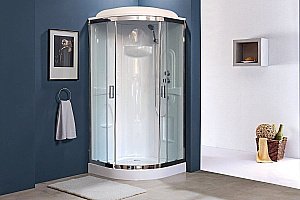 Душевая кабина Royal Bath RB90HK1-T-CH-EL 90x90 профиль белый/стекло прозрачное купить в интернет-магазине Sanbest