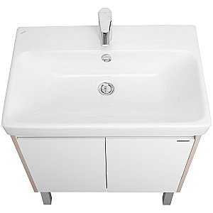 Тумба с раковиной Акватон Сканди Doors 70 белая/дуб верона для ванной в интернет-магазине Sanbest