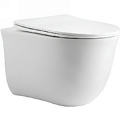 Унитаз подвесной Aquatek Классик AQ1112-00 белый, с крышкой микролифт, безободковый купить в интернет-магазине Sanbest
