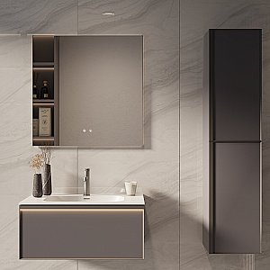 Тумба с раковиной Vincea Elise 80 VMC-4EL800MG/VCB-4EL800MW серый матовый для ванной в интернет-магазине Sanbest