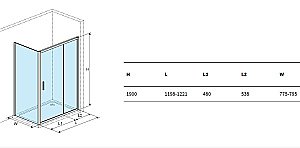 Душевой уголок Excellent Серия 201 120х80 стекло прозрачное/профиль хром купить в интернет-магазине Sanbest