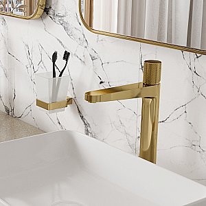 Смеситель для раковины WasserKRAFT Ems 7600 7603H золото купить в интернет-магазине сантехники Sanbest