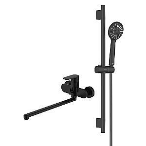 Cмеситель для ванны Aquatek НИКА Set 2 в 1 (AQ1842MB+AQ2017MB) черный матовый купить в интернет-магазине сантехники Sanbest