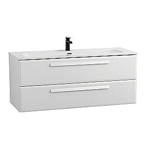 Тумба с раковиной Cezares ECO-CER-N 120 ECO-CER-N-1200-2C-SO-BL белая глянцевая для ванной в интернет-магазине Sanbest