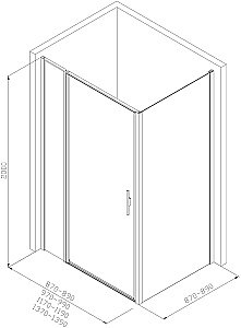 Душевой уголок Allen Brau Priority 3.31026.BA+3.31044.BA 90х90 стекло прозрачное/профиль брашированное серебро купить в интернет-магазине Sanbest