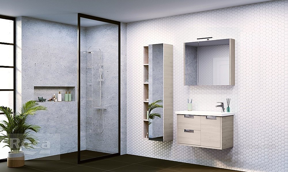 Зеркальный шкаф Roca Etna 857304445 80 дуб верона купить в интернет-магазине сантехники Sanbest