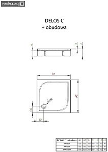 Душевой поддон со съемной панелью Radaway Delos C 80х80 купить в интернет-магазине Sanbest