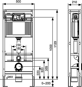 Инсталляция для унитаза TECE Profil 9500393 с двойной рамой купить в интернет-магазине сантехники Sanbest