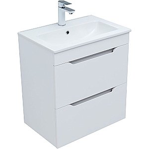 Тумба с раковиной Aquanet Практика 60 330457 белая матовая для ванной в интернет-магазине Sanbest