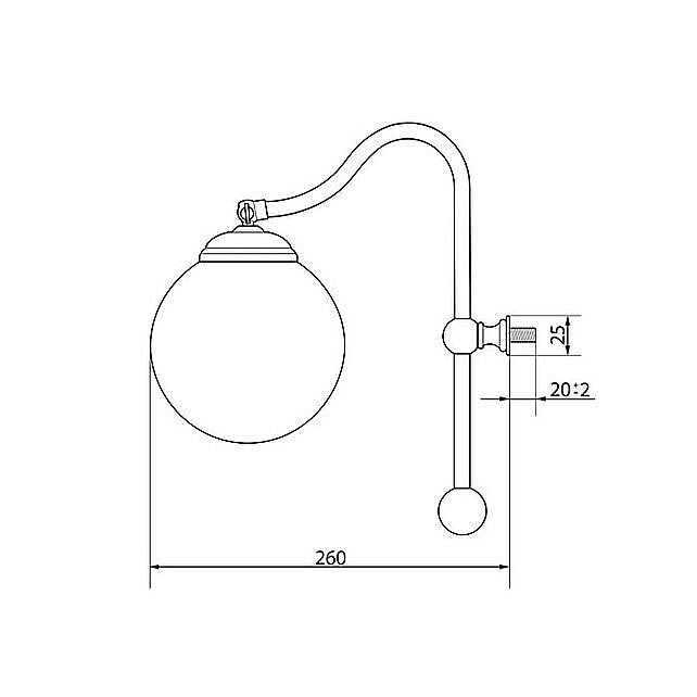 Светильник Caprigo 2237-CRM хром купить в интернет-магазине сантехники Sanbest