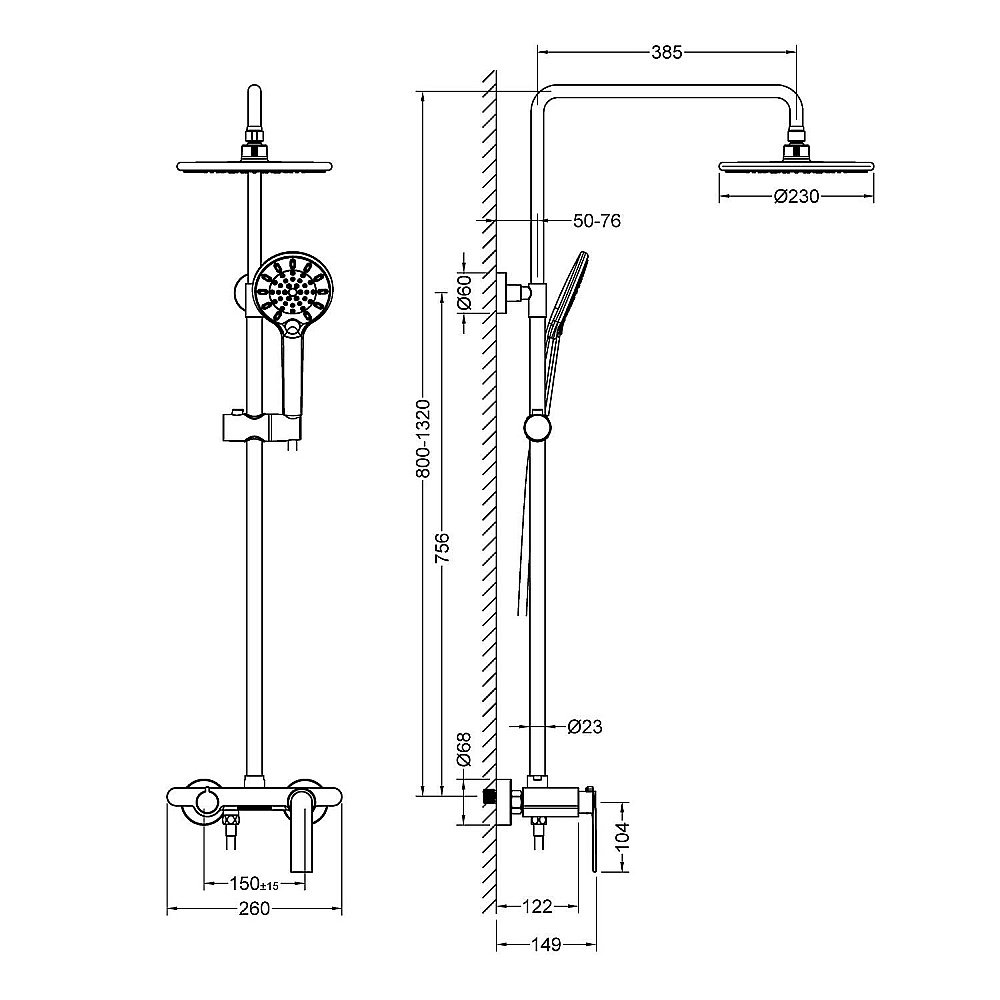 Душевая система Timo Anni SX-2710/03 черная матовая купить в интернет-магазине сантехники Sanbest