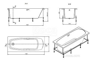 Ванна Roca Sureste ZRU9302769 170х70 купить в интернет-магазине Sanbest