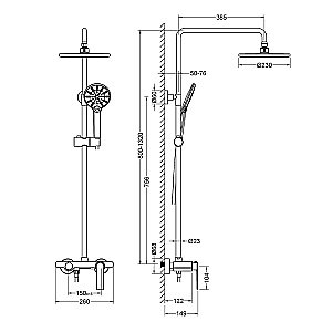 Душевая система Timo Anni SX-2710/03 черная матовая купить в интернет-магазине сантехники Sanbest