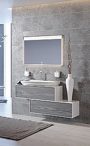 Нижняя тумба Aqwella Genesis 120 GEN0312MG миллениум серый/белый для ванной в интернет-магазине сантехники Sanbest