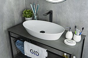 Раковина накладная Gid Lago 61 N9397 51141 белая купить в интернет-магазине Sanbest
