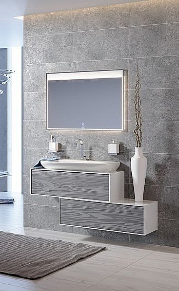 Нижняя тумба Aqwella Genesis 120 GEN0312MG миллениум серый/белый для ванной в интернет-магазине сантехники Sanbest