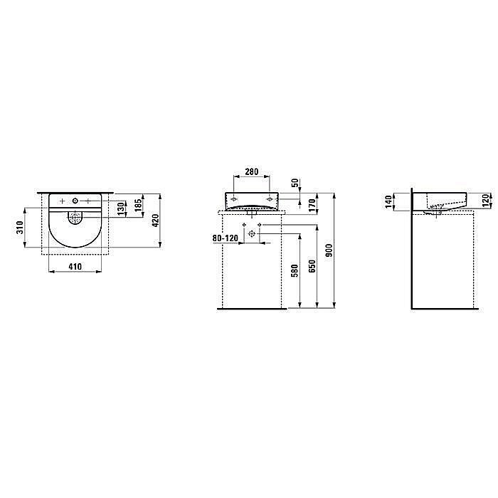 Раковина Laufen Sonar 8.1634.1.400.104.1 белая купить в интернет-магазине Sanbest