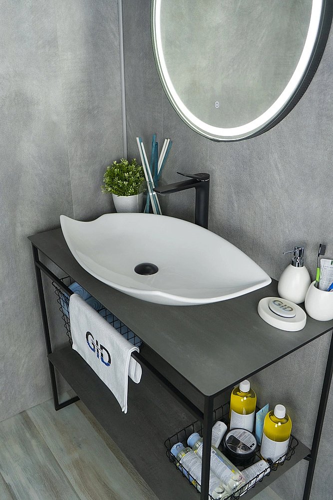 Раковина накладная Gid Creativo 74 N9178 51171 белая купить в интернет-магазине Sanbest