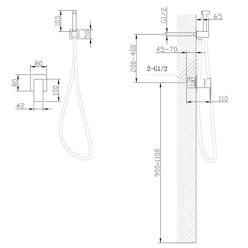 Гигиенический душ ABBER Daheim AF8225SP сатин купить в интернет-магазине сантехники Sanbest