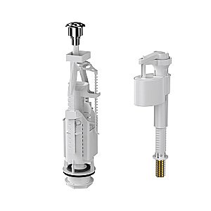 Смывное устройство для унитаза BERGES Eko 23.1 030623 двухкнопочный, нижний клапан, латунный штуцер купить в интернет-магазине сантехники Sanbest