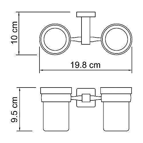Подстаканник двойной со стаканами WasserKRAFT Lippe K-6528D купить в интернет-магазине сантехники Sanbest
