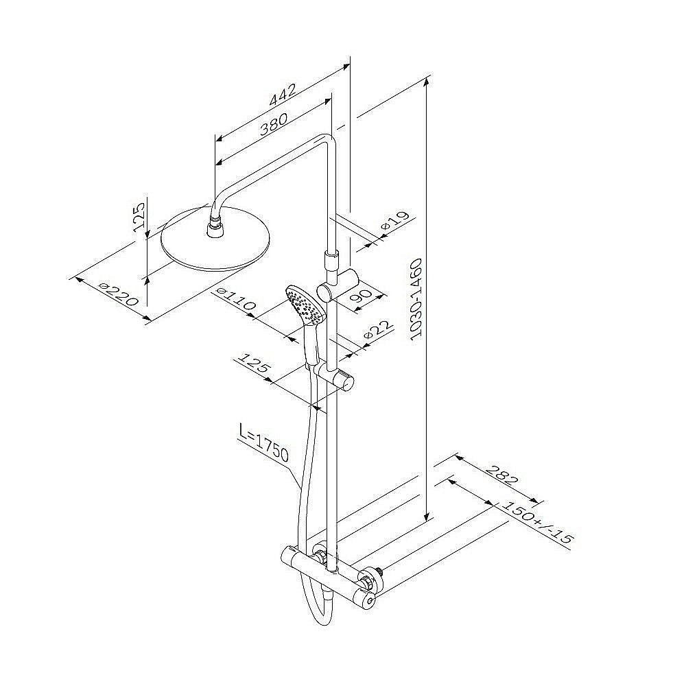 Душевая система AM.PM Gem F0790420 купить в интернет-магазине сантехники Sanbest