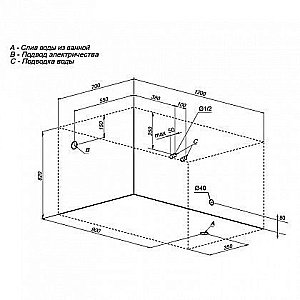Акриловая ванна Aquanet Largo 120x70 205362 с к/с58 купить в интернет-магазине Sanbest