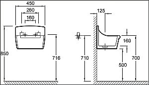 Раковина Jacob Delafon NORMA 45 E1898-00 белая купить в интернет-магазине Sanbest