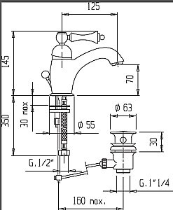 Смеситель для раковины Cezares MARGOT-LSM1-02-Bi бронза купить в интернет-магазине сантехники Sanbest