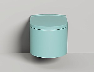 Унитаз подвесной Salini Gemelli 240121KM из искусственного камня S-Stone, безободковый, с крышкой микролифт, белый матовый купить в интернет-магазине Sanbest