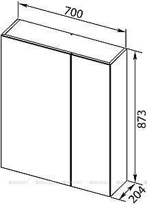 Зеркальный шкаф Aquanet Нью-Йорк 70 орех купить в интернет-магазине сантехники Sanbest
