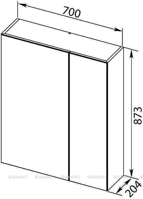 Зеркальный шкаф Aquanet Нью-Йорк 70 орех купить в интернет-магазине сантехники Sanbest